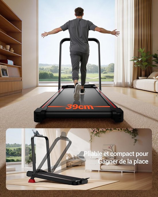 Tapis de course pliable compact — utilisation à domicile